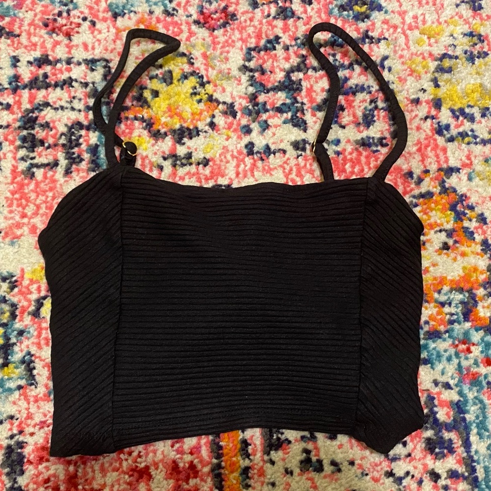 Society Amuse Black Bustier Top